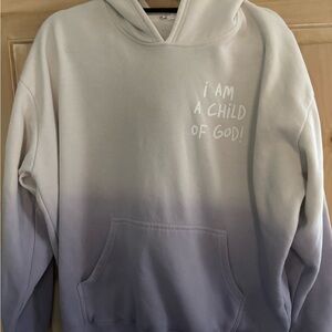 Women's Gradient Hoodie - White and Gray